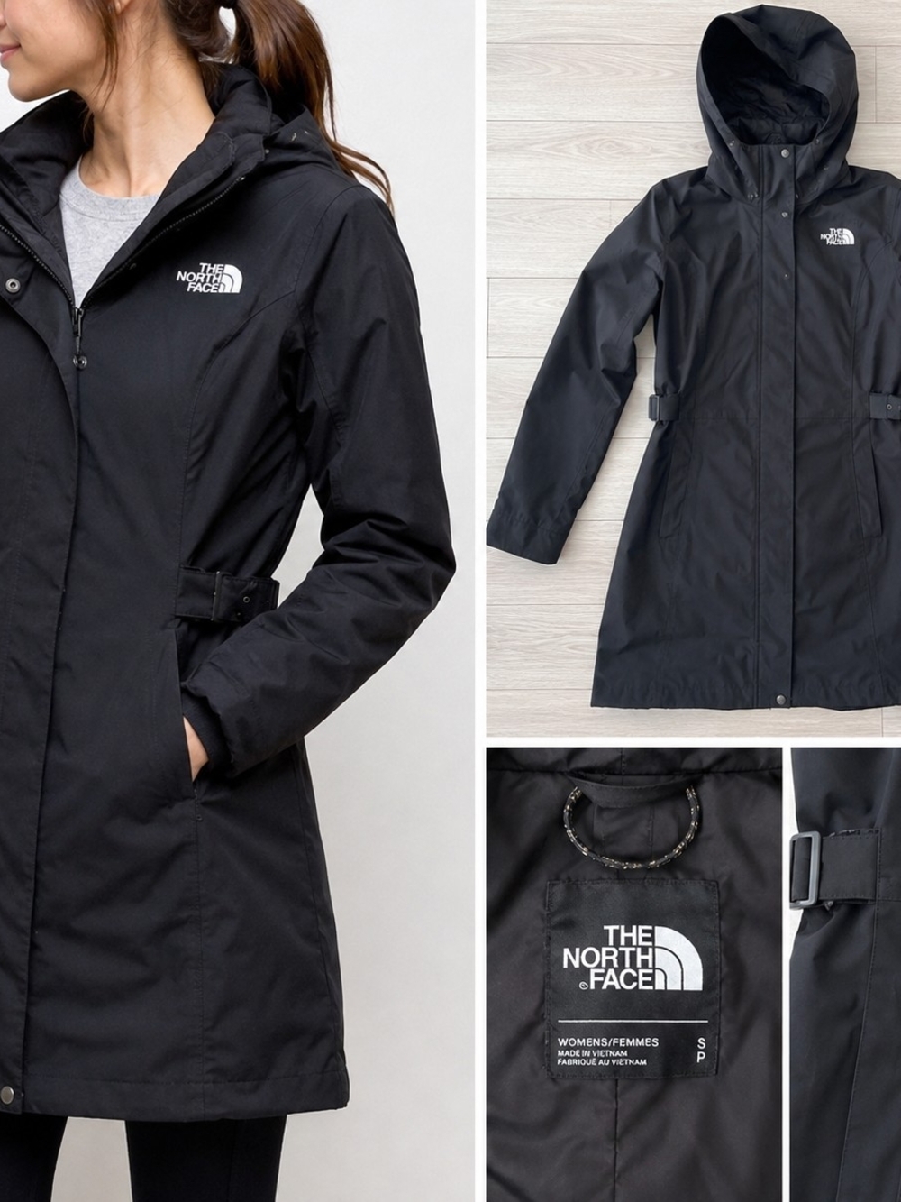 The North Face Women's Black Hooded Trench Coat